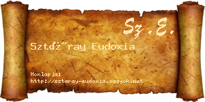 Sztáray Eudoxia névjegykártya